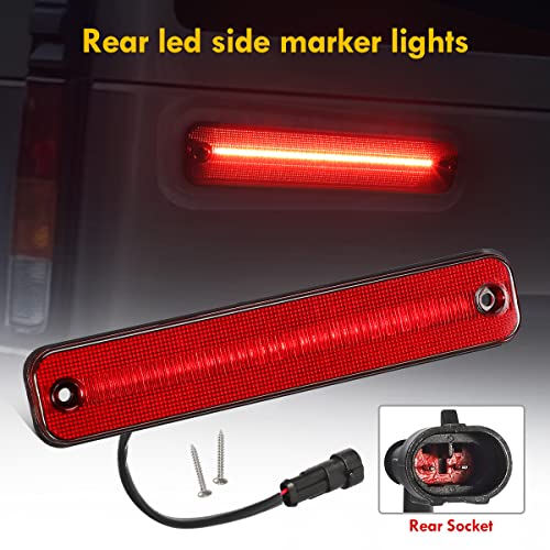 Partsam Led Side Marker Light Amber Red Led Turn Signal Lights Lamps 36-2835 Replacement For H2 2003 2004 2005 2006 2007 2008 2009 Front Rear Left Right Side 4Pcs/Set #TOP5