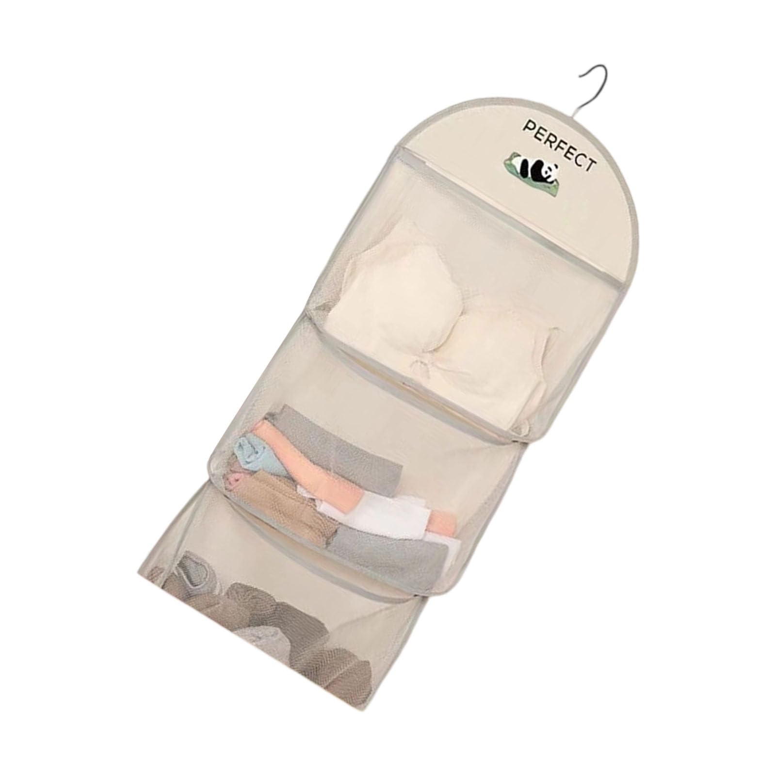 Kangnice Suspended Closet Planner with Multiple Layer Pouches for Underclothes Hosiery Ventilated Fabric Dormitory Storage Answer Clear Window Closet Planner