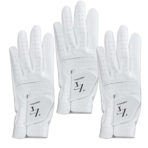 【3枚セット】イオンスポーツ ZEROFIT インスパイラル グローブ INSPIRAL GLOVES ゼロフィット 左手(右利き)用 3枚組 滑りにくい グリップ (ホワイト, 24cm)