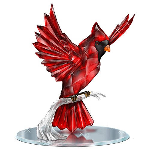 The Hamilton Collection Blake Jensen Crystalline Cardinal Figurine with Mirror Base: Hamilton Collection