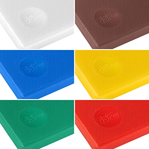 CURTA 6-Pack Cutting Boards for Kitchen, 24' x 18' x 0.5' 6-Piece (White, Red, Green, Blue, Yellow...