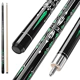 Winucue Pool Cue, 58 Billiard Cue Stick 2-Piece 13mm Maple Wood Pool Cue Stick for Bar House Pool Table Sports (Grün 20oz)