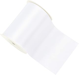 YAMA Double Face Satin Ribbon Roll - 4 inch Wide Solid Color Craft Ribbon, Great for Chair Sash,Making Bow, Sewing and Wedding Bouquet- 5 Yard/Spool, White