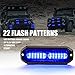 WINECO 8pcs 12 LED Surface Mount Strobe Lights, Firefighter Blue Grill Grille Emergency Warning Flashing Cop Lights Police Light Assemblies for Trucks Vehicles