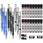 Nicpro 29PCS Colors 2mm Mechanical Pencil Set, 9PCS Artist Propelling Drafting Clutch Pencil 2.0 mm for Art Drawing Sketching with 16 Tube HB 2B Color Refill, Eraser, Sharpener, Propelling Lead Holder