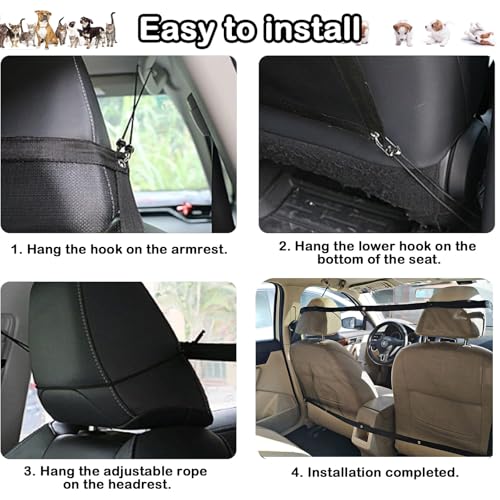 DvBCNMe Hundenetz Auto Kofferraum, 75 X 115 cm Trennnetz Für Hunde Im Auto Mit 4 Eisenhaken, Hundegitter Auto Kofferraum, Sicherheitsnetz Für Haustiere, Ideal Für Reisen Mit Hund