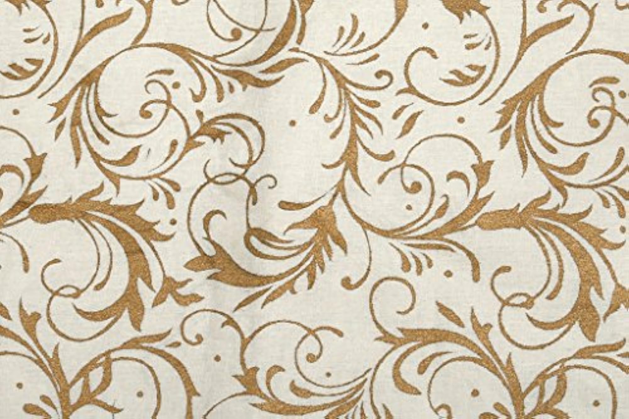 Gold Printed White Table Cover