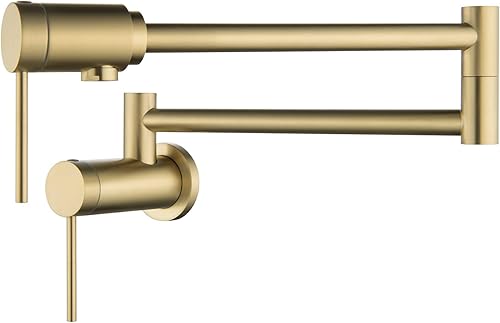 Grifo de llenado de ollas de cocina de montaje en pared, brazo oscilante plegable giratorio de 360, tecnología de junta de rodamiento incorporada,