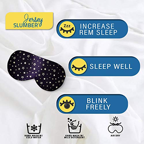 Image of Silk Sleep Eye Mask for Men Women, Comfortable Super Soft Eye Mask with Adjustable Strap, 100% Pure Silk, Works with Every Nap Position, Ultimate Sleeping Aid Blindfold, Blocks Light, Jersey Slumber