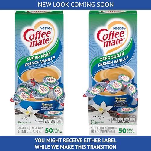 image for Nestle Coffee mate Liquid Coffee Creamer Singles, Zero Sugar French Va