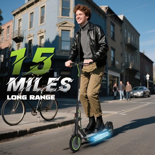 Image of WERHY Electric Scooter with 8.5 inch /10 inch Solid Tire, 350W /500W Powerful Motor & 19 /22 MPH Top Speed, 16 /25 Miles Range, Folding E Scooter with Dual Braking for Teens and Adults