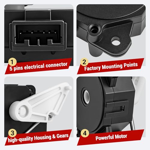 79160-S0X-A01 HVAC Blend Door Actuator Compatible with 2002-2006 Acura MDX, 2002-2004 Honda Odyssey, 2003-2008 Pilot - Main Temperature Control Air Mix Motor Assembly - Replaces 604-946 by LOKFASISHA - Thumbnail 4
