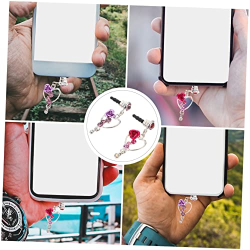 2 Unidades Tampão De Poeira Decoração Blush Fones De Ouvido Rosa Fone De Ouvido Para Celular Acessór
