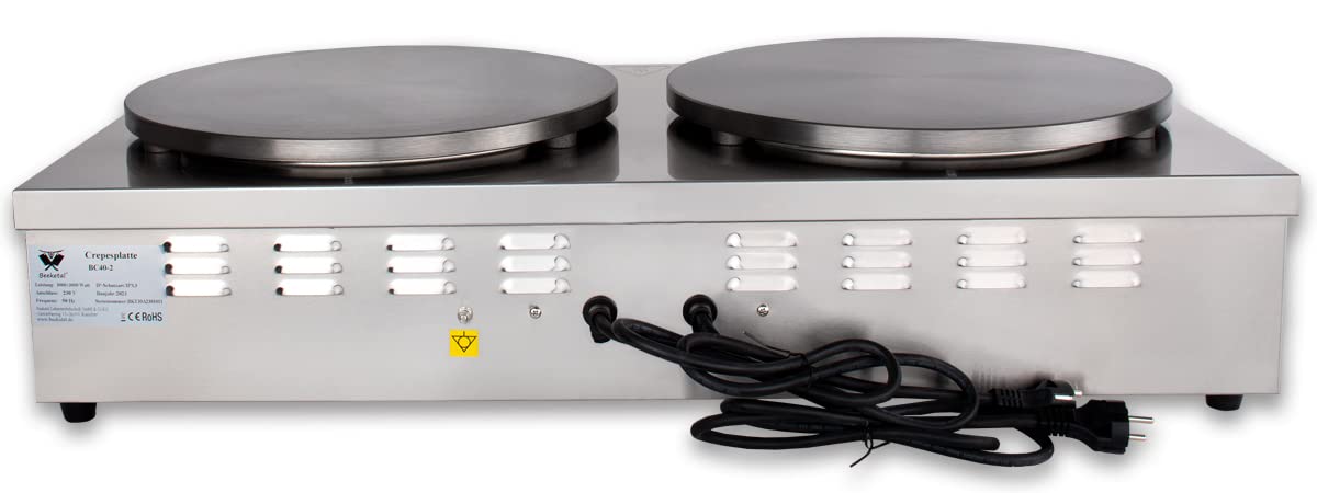 Crepes Maker 40cm Mit Antihaft - Elektrisches Crepeseisen 50-300°C Inkl. Holzspatel