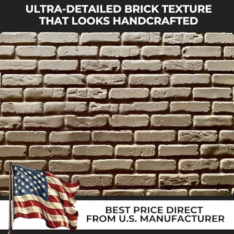 Vertical Brick Concrete Stamps - Made in USA - Decorative Flexible Form for Walls from Durable Polyurethane - Concrete Stamps for DIY Projects & Professional Use 10611/F