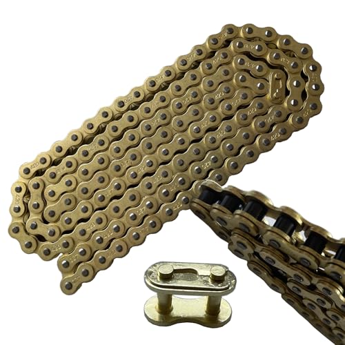 Image of 420 Motorcycle Chain Gold 132 Link | Standard Roller Chain with 10 Connecting Master Link for 100cc 110cc 125cc Dirt Pit Bike ATV Quad Go Kart Mini Bike Scooter