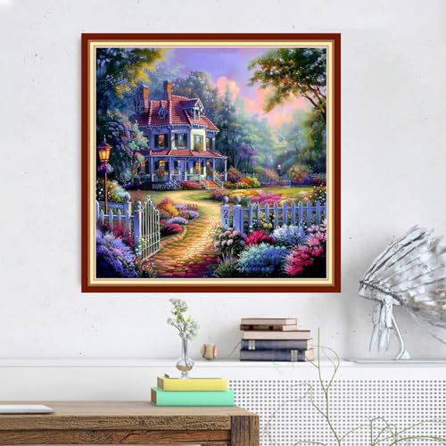 Magxvouy Cross Stitch Kits Stamped Full Range of Embroidery Kits,Cross Stitch Patterns Needlework Kits for Beginners 11CT Printed Kits&Home Scenery 18x18 inch by Magxvouy - Image 2