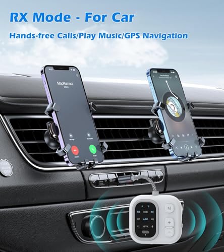 Image of Tobo Airplane Bluetooth Adapter for 2 Headphones, Bluetooth Transmitter Receiver with AptX Low Latency Dual Link, 3.5mm AUX Wireless Audio Adapter for TV, Car, Home Stereo, Gym TD-1484WA (JS5)