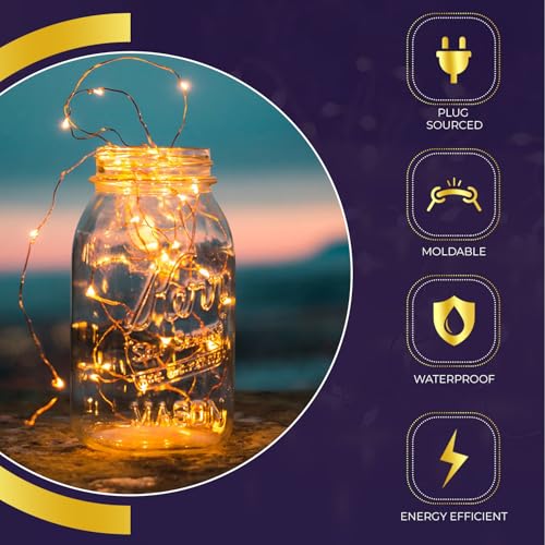 Image of Lexton Decorative USB Copper String Fairy Light | 5 Meter, 50 LED, USB Plug-in | Best for Decoration, Christmas, Diwali (Pack of 1, Warm White)