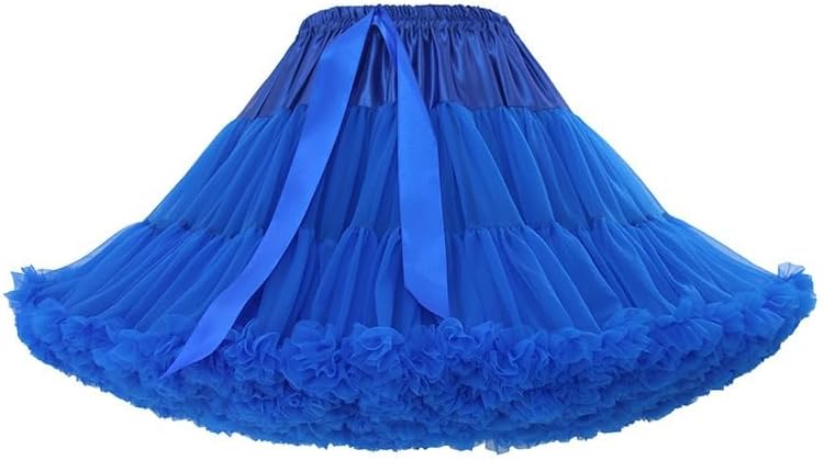 PhilaeEC Women's Elastic Chiffon Petticoat Puffy Tutu Tulle Skirt Princess Ballet Dance Pettiskirts Underskirt Multi-Layer