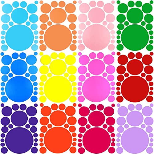 264 Pieces Polka Dot Wall Decals Circles Decals For Wall Vinyl Dots Stickers Set For Room Kids Bedroom Nursery Playroom Classroom Decor Graphic Decals Stickers 7 Different Size（12 Colors） #TOP4