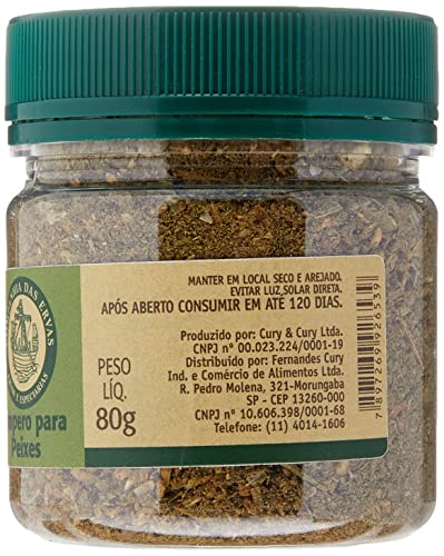 Tempero Para Peixes Companhia Das Ervas Pote Pet 80g