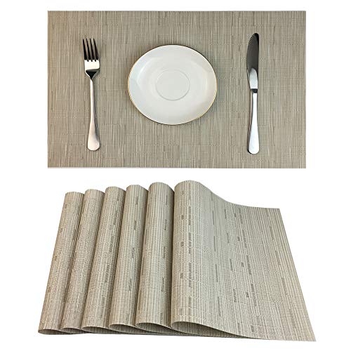 Red-A Placemats Set of 6 for Dining Table Heat-Resistant Washable