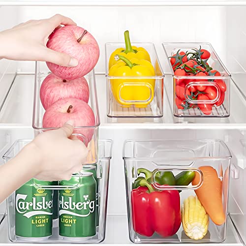 8 Pack Clear Plastic Storage Bins, Pantry Organization And Storage, Clear Organizing Bins For Kitchen Organization, Freeze Storage, Cabinet Organization (4L+4S) #TOP2