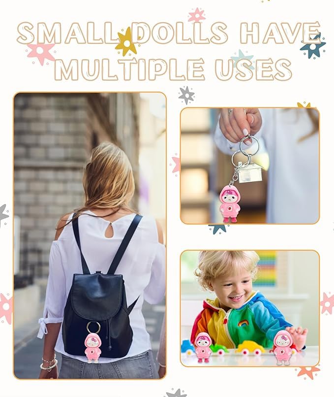 Image of WOYAX Face Changing Keychain with 3 Expressions 3D Cartoon Character ABS Toy Key Holder Unisex Keychain for Bags, Cars & Gifts Cute Action Figure for Kids & Adults