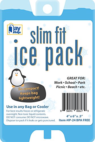 Jay BagsJay Bags Slim Fit Ice Pack for Coolers, Lunch Boxes, and Lunch Bags, Reusable, Size 4" x 6" x .5" Inches, 1 Pack
