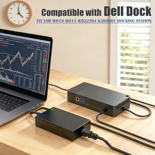 Image of 180W Charger Compatible with Dell Inspiron One Precision Laptop Barrel Tip | Compatible with Dell G3 G5 G7 Inspiron One 2350 2320 Precision 7560 5530 M4600 M4700 Computer WD19 Dock, Power 180Watt max