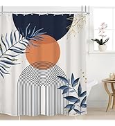 Mitpok Boho Duschvorhang – Modernes Blatt-Design In Beige/Salbeigrün, 152x183 Cm, Wasserdicht