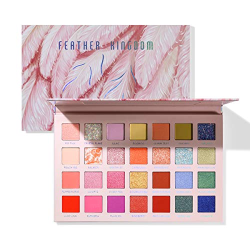 Eyeshadow Palette 28 Colors High Pigmented Matte Shimmer Glitter Pressed Pearl Eyeshadow Makeup Pallet, Smooth Blendable Long Lasting Eyes Shadow Make Up Pallet Set