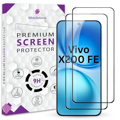 Image of Premium Tempered Glass Screen Protector Guard For Vivo X200 FE 5G (6.31 Inch, Pack of 2) | Edge to Edge Coverage With Easy to installation kit