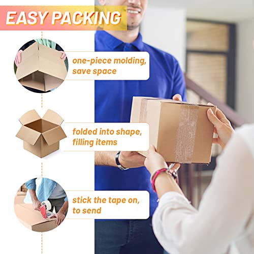 6×6×6 Inch Corrugated Shipping Box Set Of 5,Strong Cardboard Boxes For Packaging,Moving,Mailing Gift,Small Business #TOP3