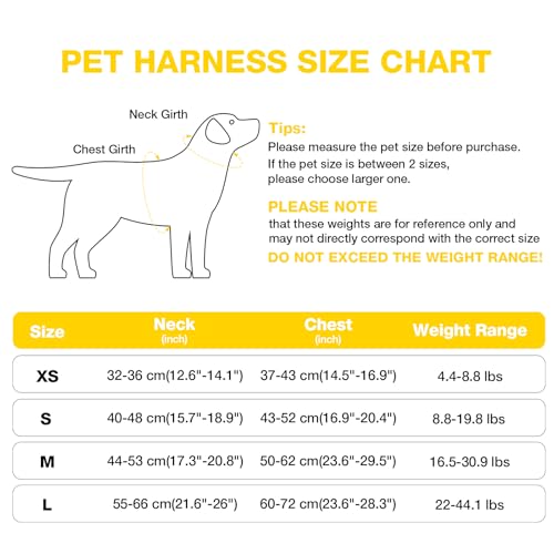 Feycig Hundegeschirr Kleine Hunde, Anti Zug Einstellbar Reflektierend Geschirr, Atmungsaktiv Weiches aus Mesh Geschirr Hund Leichtes Welpengeschirr Brustgeschirr mit Griff (Gelb, X-Small)