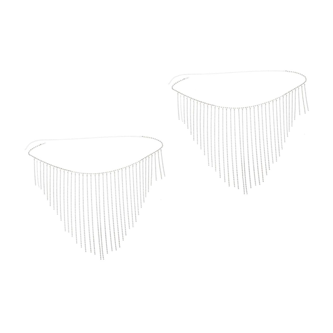 VALICLUD Körperkette aus Strass damenhalskette strasskette Schmuckkette bauchschmuck Partyketten Nachtclub Taillenkette Frauen Taillengürtel Taillenschmuck Hüftgurtkette Legierung Silver