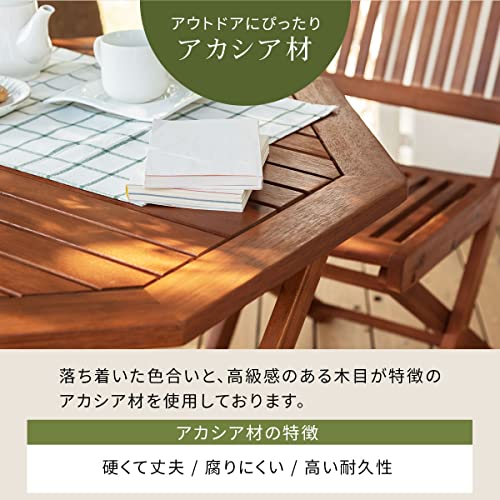 ぼん家具 テーブルセット テーブル＆チェア4脚 木製 折りたたみ 屋外 ガーデン 4人用 おしゃれ 5枚目