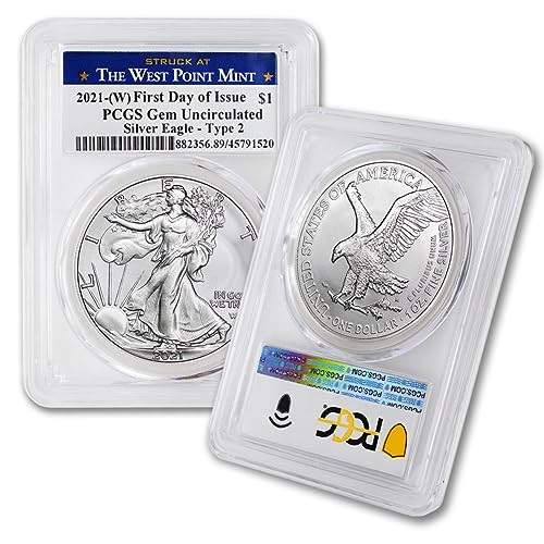 2021 T2 (W) 1 oz American Silver Eagle Coin Gem Uncirculated...