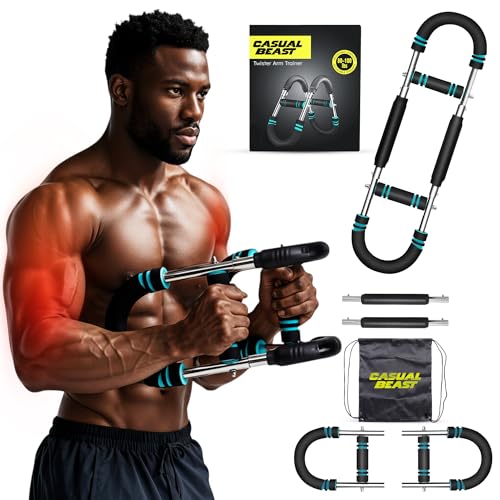 Twister Arm Trainer 80-120 lb Adjustable Chest Workout Equipment for Men & Women | Arm and Chest Muscle Trainer with 4 Springs & Training Poster Detachable Arm Twister Exerciser Home Fitness Equipment