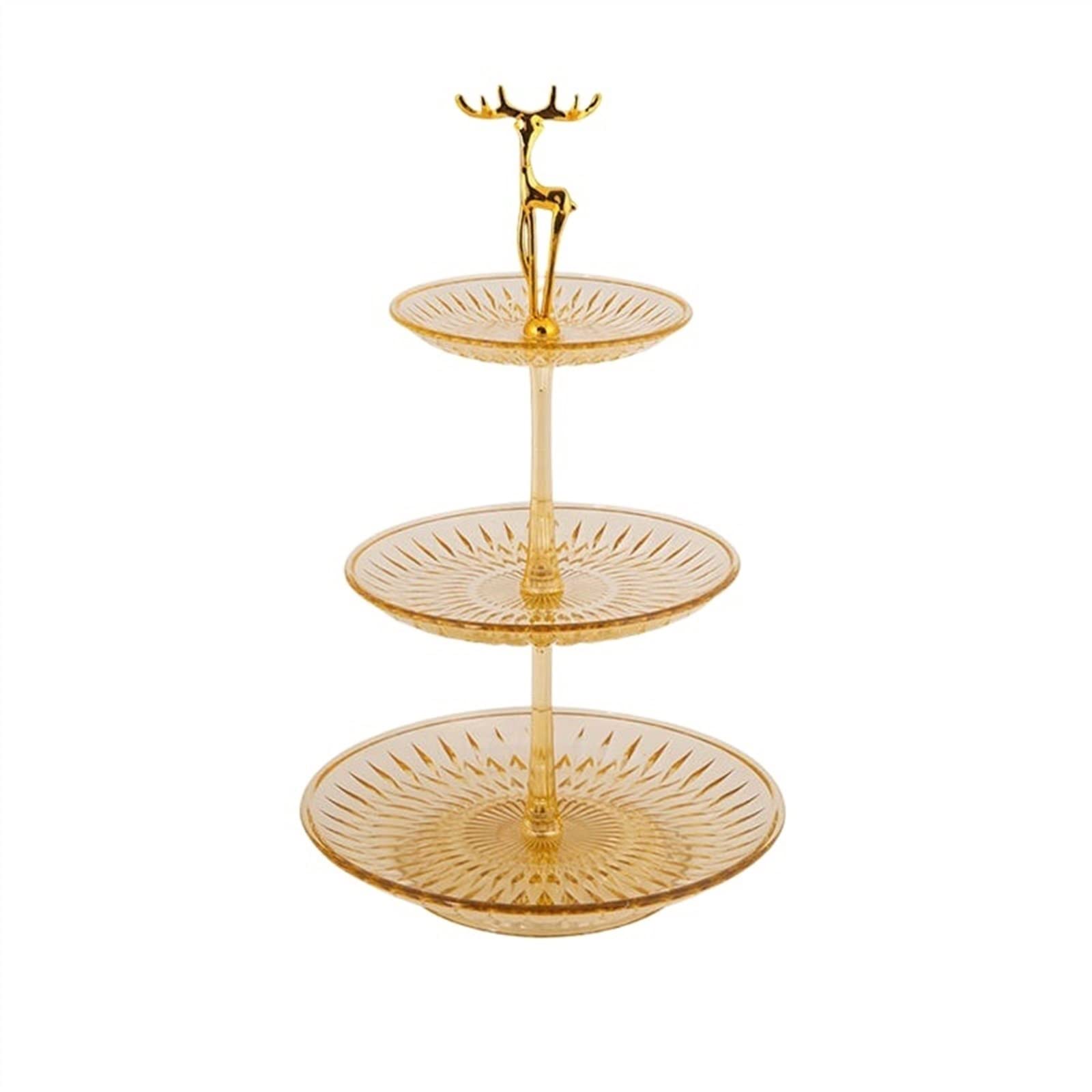 GTHTUHFD Fruit Double-Layer,Three-Layer Plate Snack Afternoon Tea Dessert Light Luxury Multi-Layer Household Candy Plates,Fruit Bowl,Three Tier