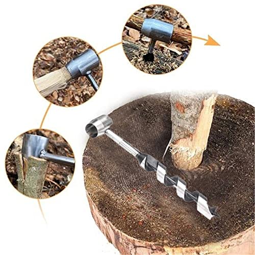 PEALOV Bushcraft Bohrer,Manuelle Schlangenbohrer-Sets mit Holster, Mehrzweck-Überlebens-Siedelwerkzeug,Manuelle Schnecke,Handbohrer,Scotch Eye Schnecke,Outdoor-Survival-Werkzeuge für Bushcraft