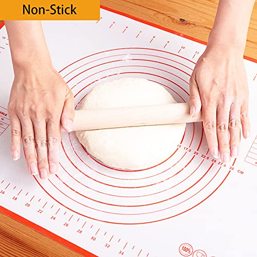 Silicone Pastry Mat Extra Thick Non Stick Baking Mat, Fondant Mat,Counter Mat,Dough Rolling Mat, Oven Liner, Pie Crust Mat (16''(W)*20''(L), Red) #TOP3