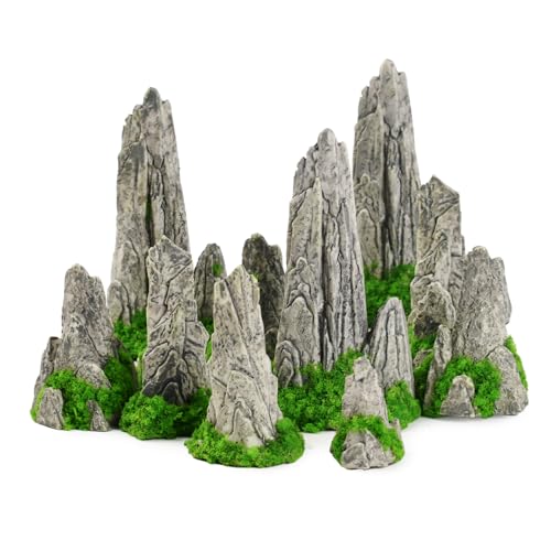 Hanycon 12PCS Mini Rockery Miniature Garden Mountain Decor Bonsai Decorations for Fairy Garden DIY...