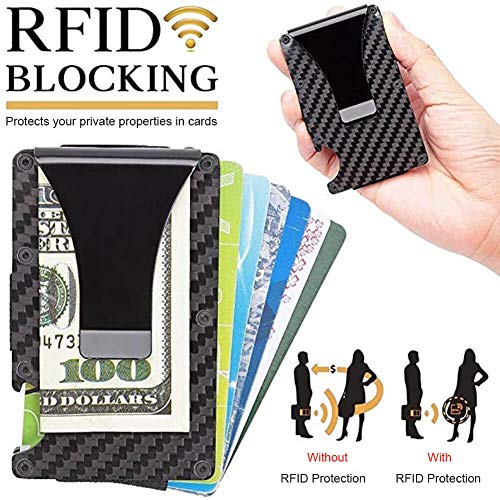 Lexture Rfid Card Holder Wallets For Men - Slim Wallet With Money Clip Minimalist Wallets (Carbon Fiber Black With Fixed Clip) #TOP1