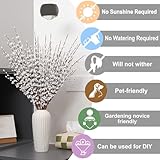 Wootkey 5 Pcs 30" Long Jasmine Artificial Flowers Faux Berries Fake Flower for Christmas New Year DIY Floral Art Plant Home Office Party Decoration (White) - Image 4