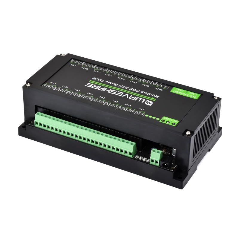 TUOPUONE Módulo de relé Ethernet de 16 canales Modbus RTU/Modbus TCP Protocolo Ethernet Puerto Comunicación Soporta fuente de alimentación PoE con varios circuitos de aislamiento y protección
