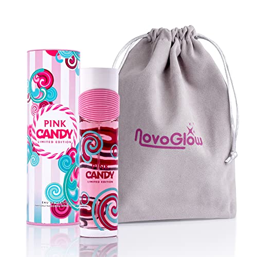 Pink Candy Limited Edition – Eau De Parfum Spray Fragrance for Women – Daywear, Casual Daily Cologne Set with Deluxe Suede Pouch- 3.4 Oz Bottle- Ideal EDP Beauty Gift for Birthday, Anniversary