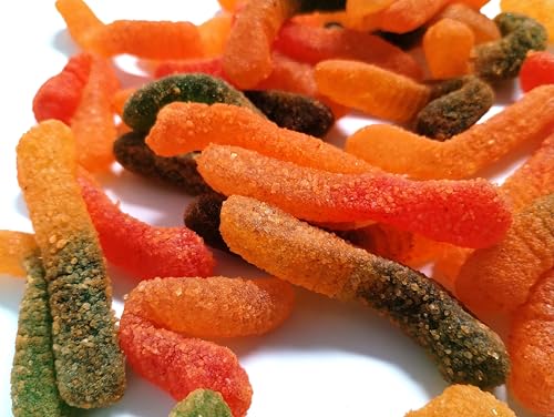 Assorted Chamoy Seasoned Fruit Flavored Gummy Worms - 1.5 lbs of Fresh Premium Sweet Chewy Candy