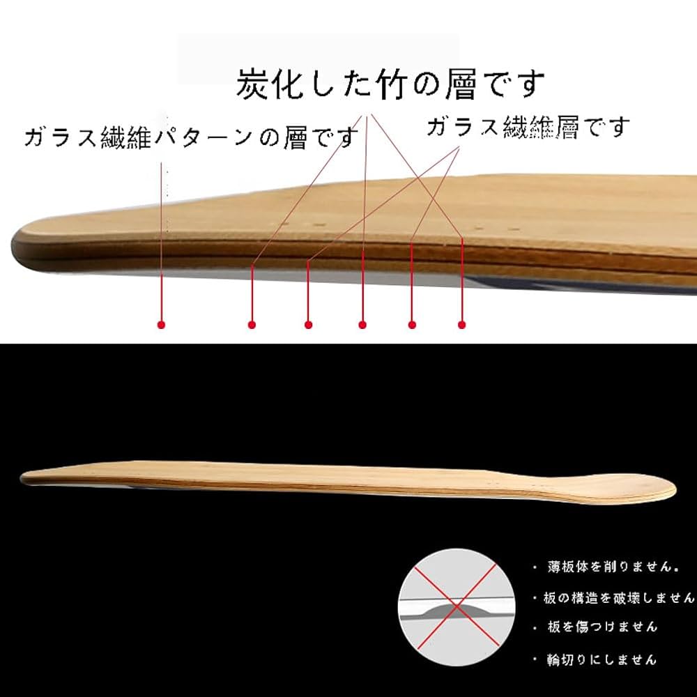 サーフィンボード　ロングボード Amazon.co.jp: ロングボード33 × 10インチ、竹とガラス繊維の